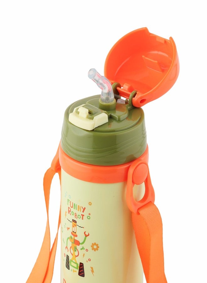 Dubblin Charlie Kids Water Bottle 350 ml | Double Wall Vacuum Insulated Stainless Steel Bottle | Keeps Water Hot & Cold | No Sweat | Leak Proof | BPA Free-Green - Image 3